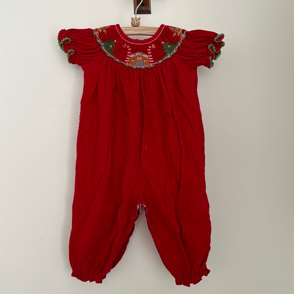 Vintage embroidered Christmas jumpsuit